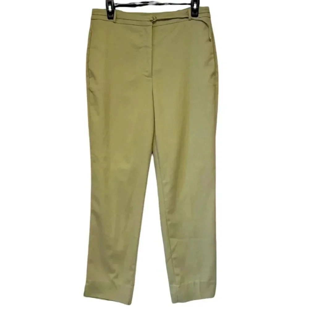 H&M Sage Green Built in Belt Tapered Leg Pants‎ - Size 6